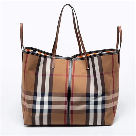 burberry birch brown check tote